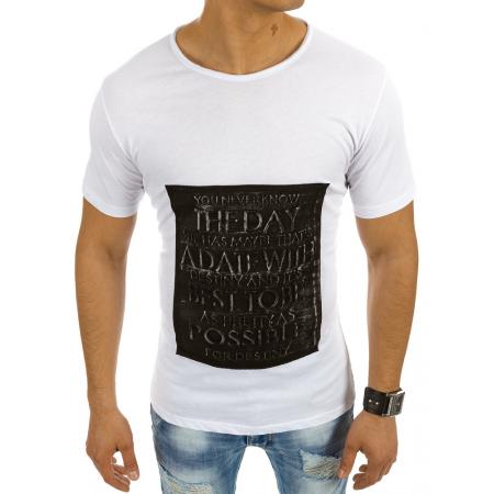 Pánská stylové tričko s nápisem bílé