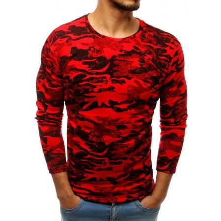 Pánske STYLE tričko s dlhým rukávom camo červené
