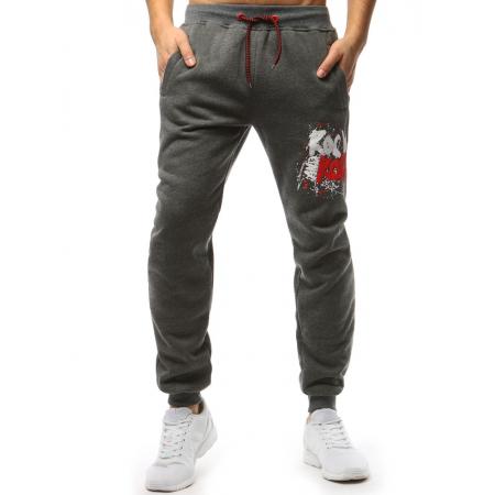 Pánske STYLE nohavice tepláky antracitovej