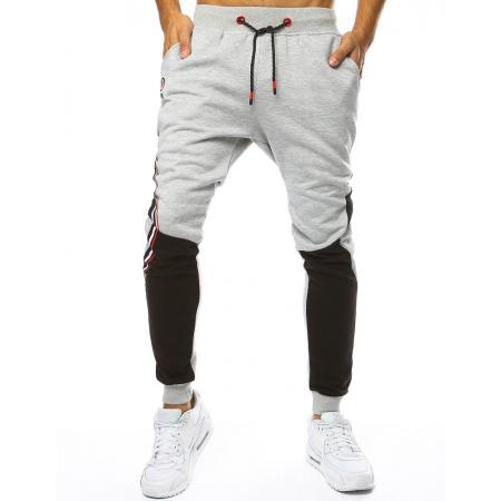 Pánské kalhoty tepláky jogger světle šedé