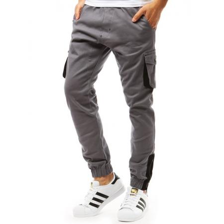 Pánské kalhoty STYLE joggery šedé