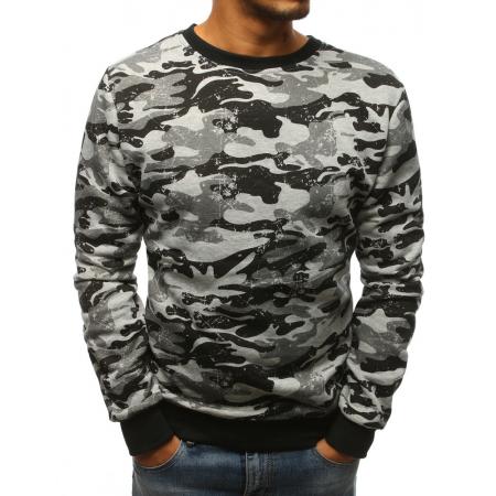 Pánská ELEGANT mikina bez kapuce camo šedá