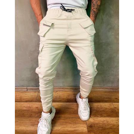 Pánske jogger nohavice, biele UX2637