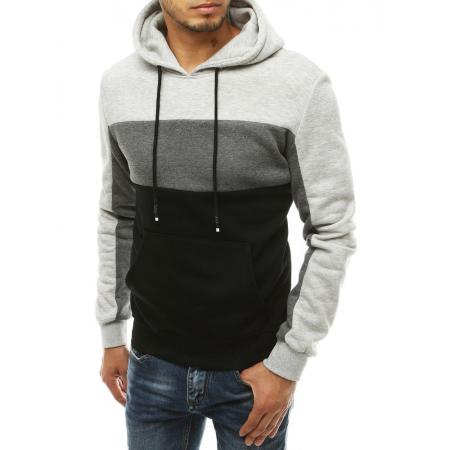 Férfi kapucnis pulóver szürke bx4641