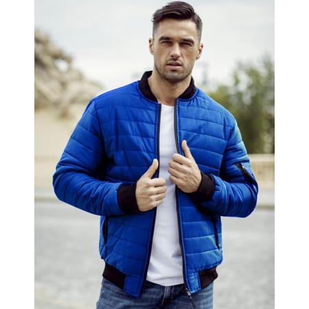 Pánska bunda prešívaná bomber jacket modrá