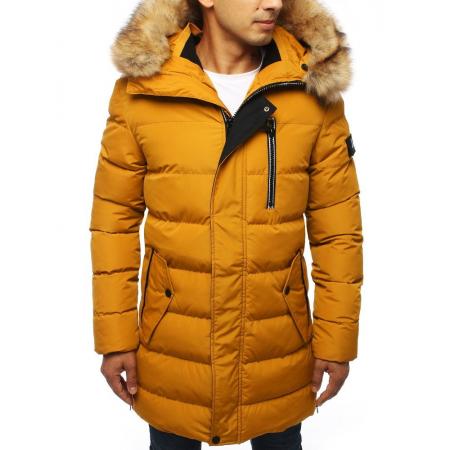 STYLE Férfi télikabát kabát télen - meleg bélelt / steppelt sárga