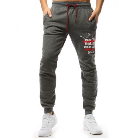 Pánske STYLE nohavice tepláky antracitovej