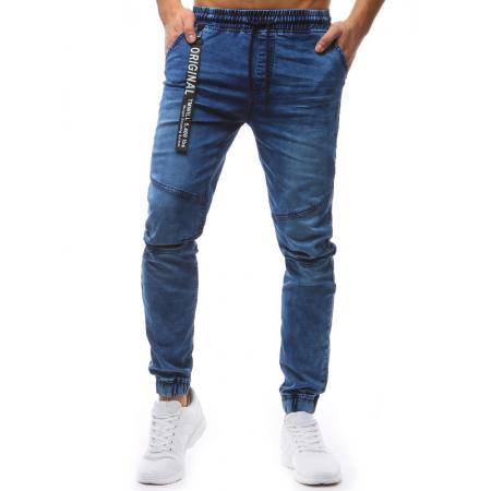 Pánske jogger nohavice denim look svetlo modré