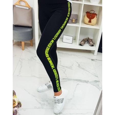 NEON fekete csíkos leggings