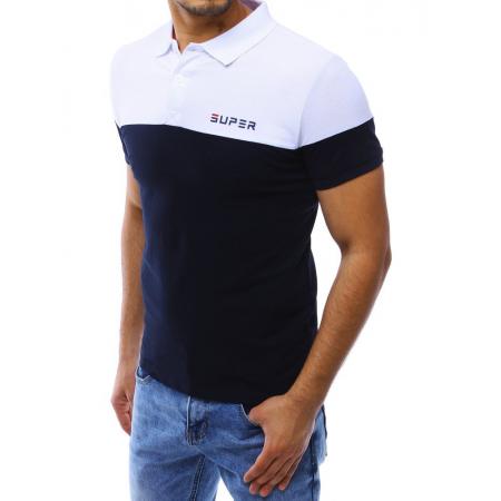 Polokošile pánská bílo-tmavě modrá PX0298