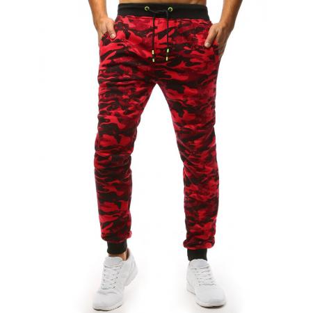 Pánske STYLE tepláky camo maskáčové červená