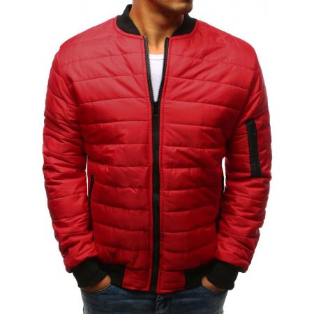 Pánská bunda prošívaná bomber jacket červená