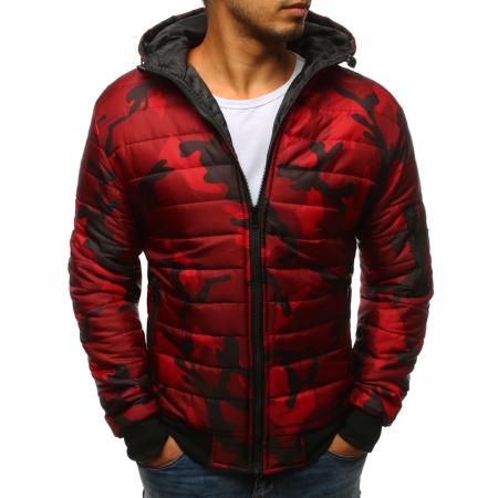 Pánska STYLE bunda prešívaná bomber jacket camo červená
