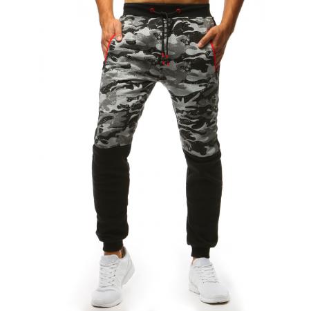Pánske STYLE tepláky camo maskáčové šedej