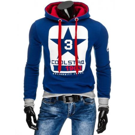 Pánská mikina STYLE s kapucí modrá