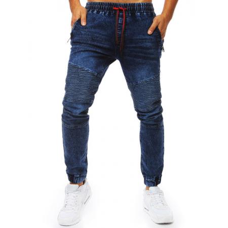 Pánské jogger kalhoty denim look modré