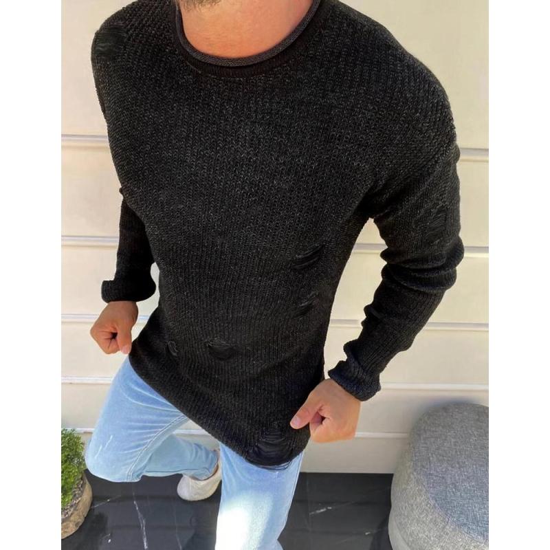Pánsky sveter so šnúrkou Black
