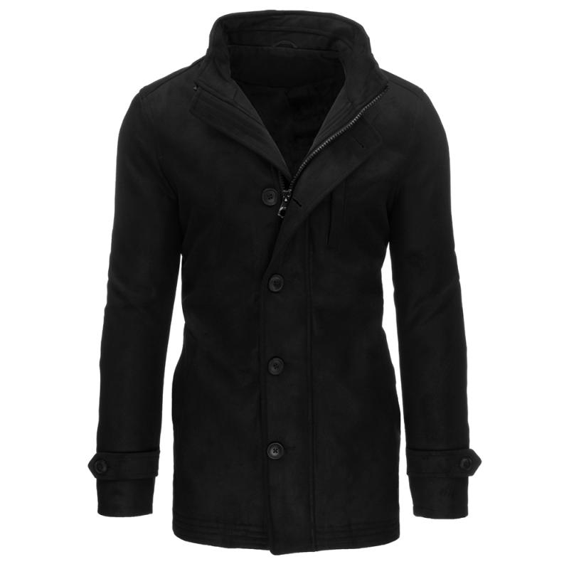 Pánský jednořadý zimní kabát DON černá