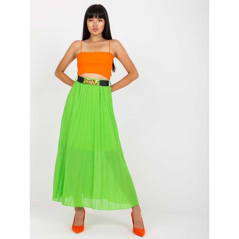 Dámska sukňa plisovaná maxi ARIEH svetlo zelená