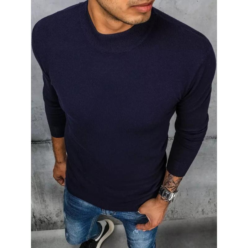 Pánsky sveter s rolákom NECK tmavo modrý