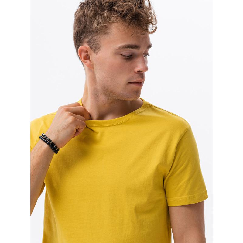 Jednofarebné pánske tričko HARRIE žlté