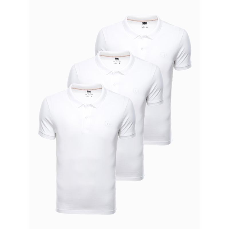 Pánske tričko polo ADENO biele 3-pack