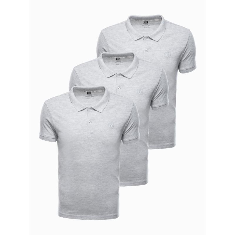 Pánske tričko polo CADEN šedé 3-pack