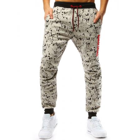 Pánské kalhoty STYLE tepláky světle šedé