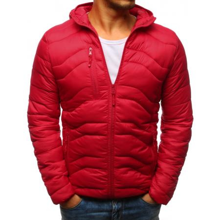 Pánska STYLE bunda prešívaná s kapucňou červená
