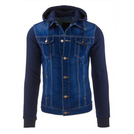 Pánská stylová jeansová (džínová) bunda s kapucí