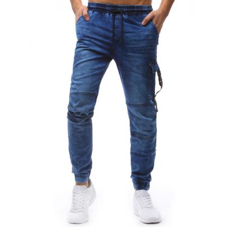 Pánske jogger nohavice denim look svetlo modré