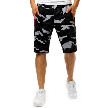 Pánske teplákové SHORT kraťasy moro maskáčové / vojenskej čierne