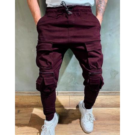 Férfi jogger nadrág bordó ux2639