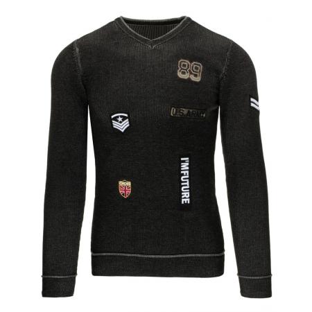 Pohodlný pánský svetr do v černý
