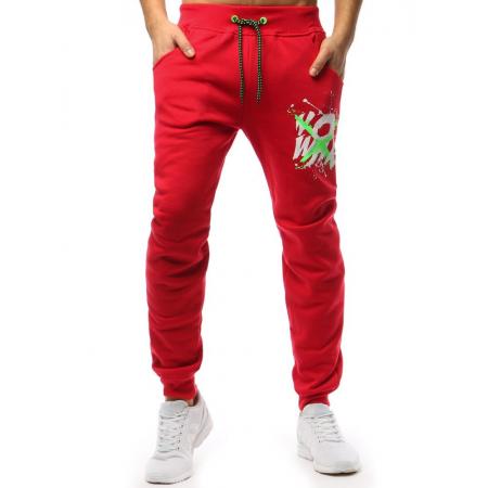 Pánske STYLE nohavice tepláky červená