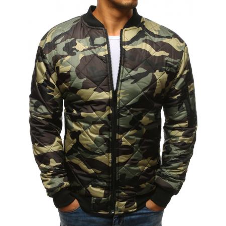 Pánska maskáčová STYLE bunda prešívaná bomber jacket woodland camo