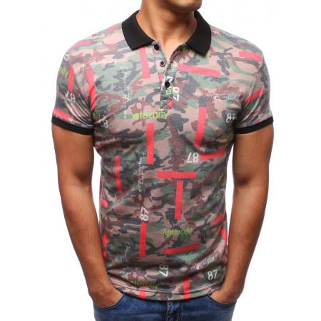 Pánská STYLE červená polokošile s camo potiskem