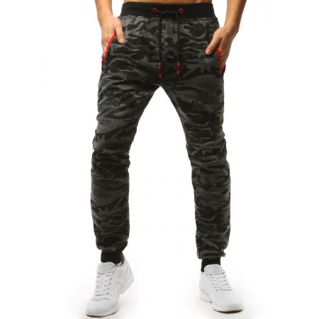 Pánské ELEGANT tepláky camo antracitové