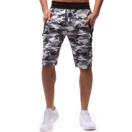 Pánské teplákové kraťase camo šedé (maskáčové)