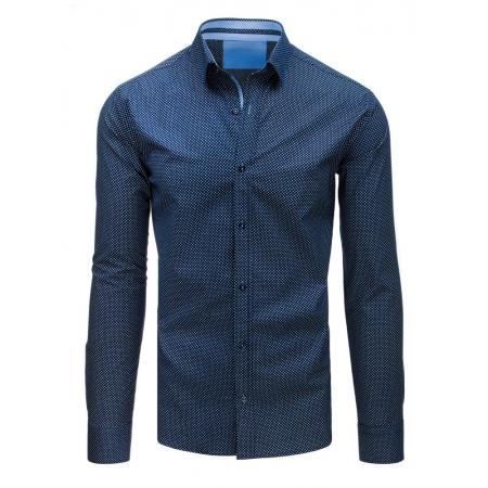 Pánska STYLE košeľa elegantná sa vzormi tmavo modrá