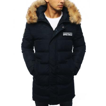Pánská STYLE bunda parka zimní - zateplená vycpaná / prošívaná tmavě modrá