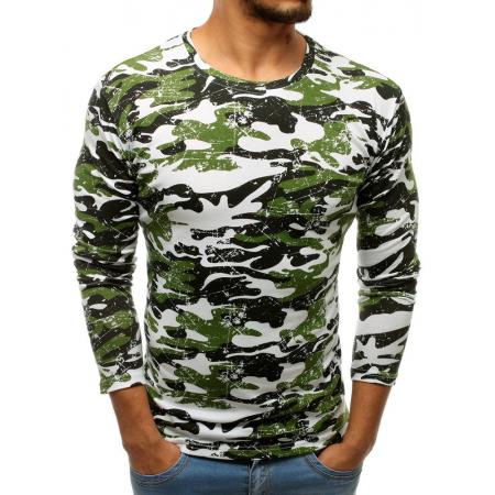 Pánske STYLE tričko s dlhým rukávom camo bielej