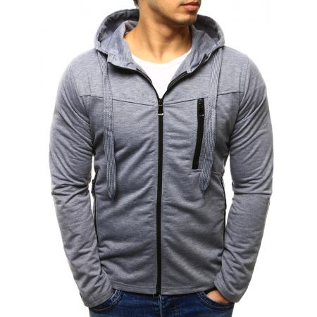 Modern Férfi kapucnis pulóver cipzárral Gray