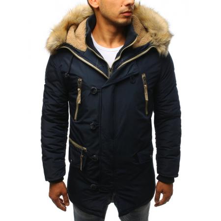Pánská MODERN bunda parka zimní tmavě modrá