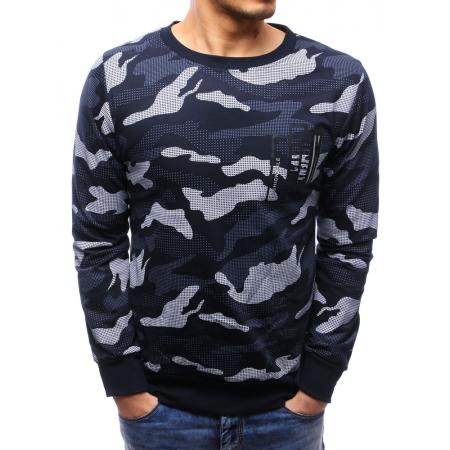 Pánská mikina s potiskem camo granatowa