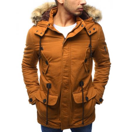 Pánská bunda parka zimní hnědá