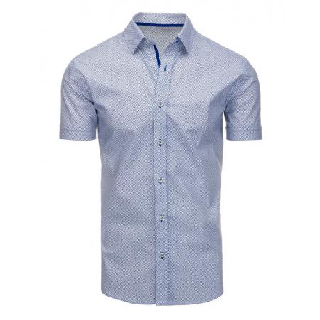 Panská košele elegantný so vzorom s krátkym rukávom biela