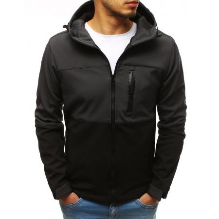 Pánská SPRING bunda softshell s kapucí tmavě šedá