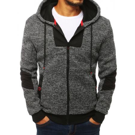Pánska AUTUMN bunda na zips s kapucňou sivá