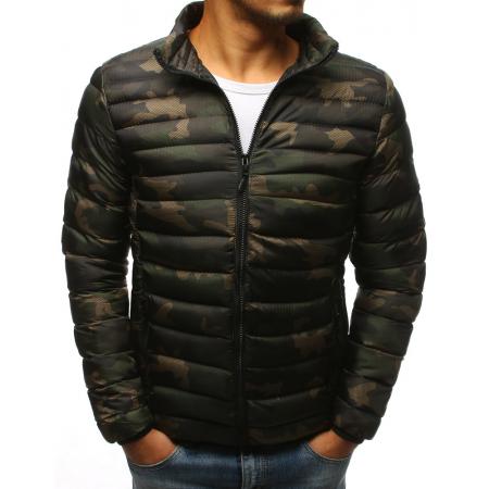 Pánská zimní prošívaná bunda, lesní camo